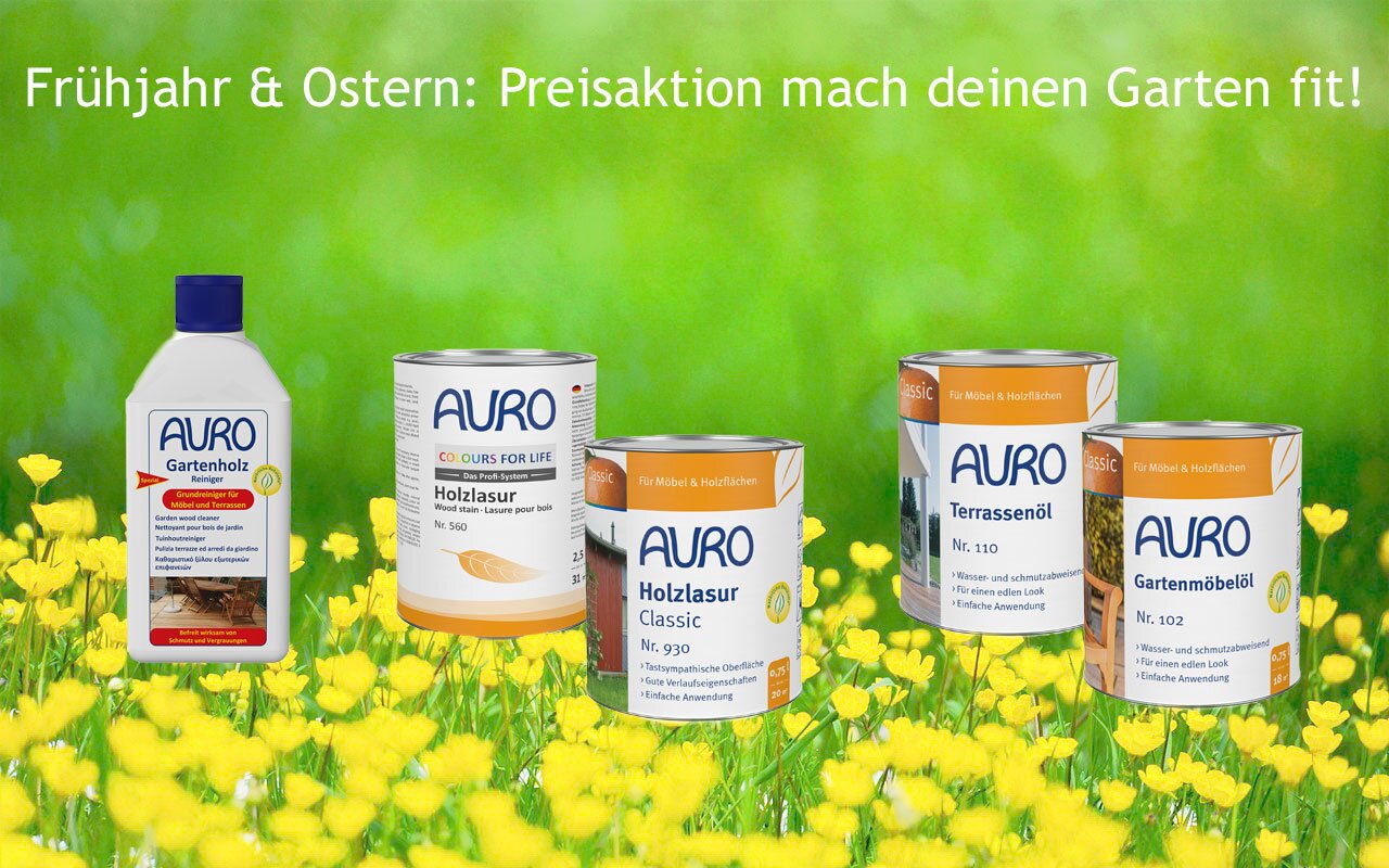 Auro Produkte für den Frühling scharf reduziert.