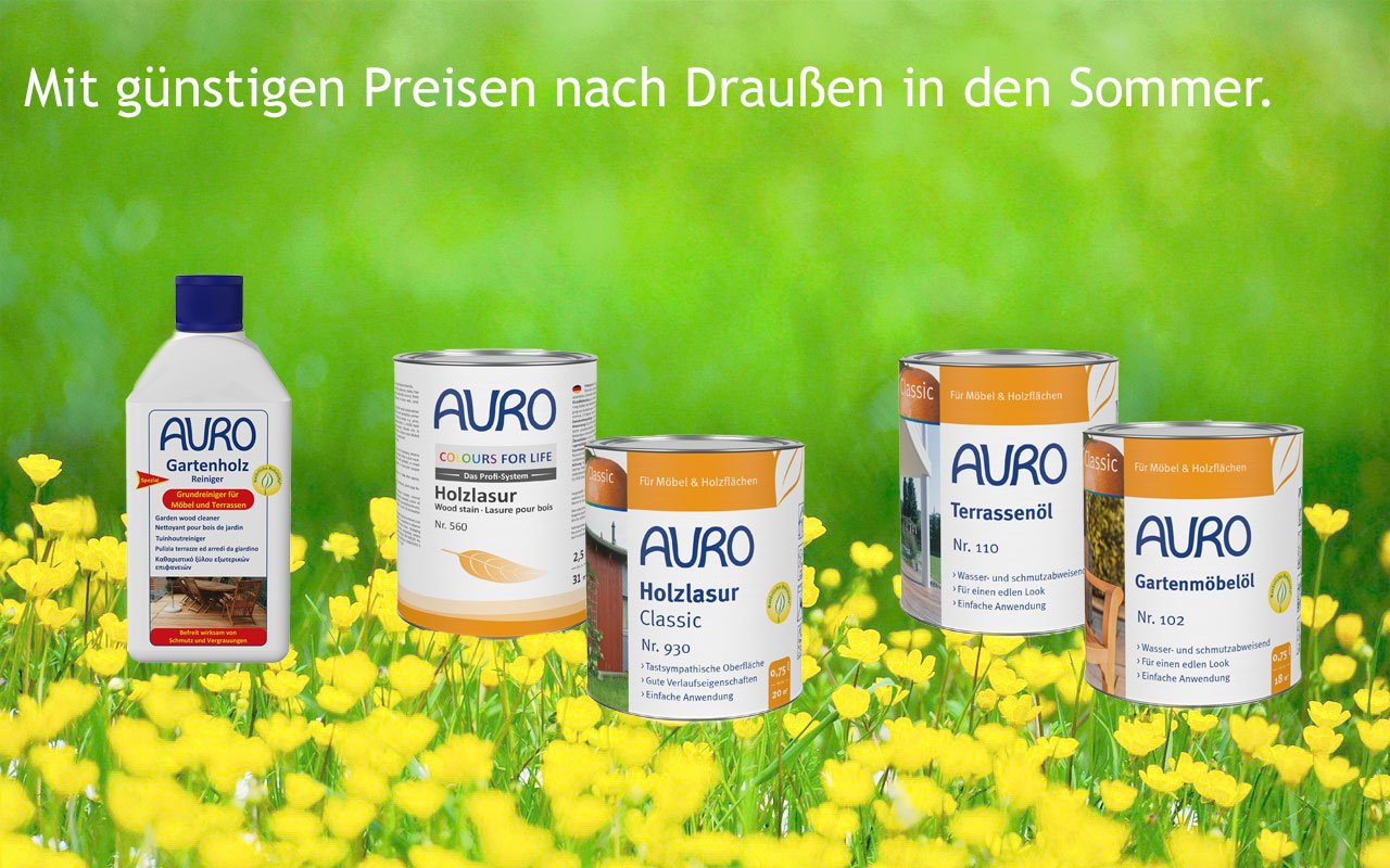 Auro Produkte für den Frühling scharf reduziert.