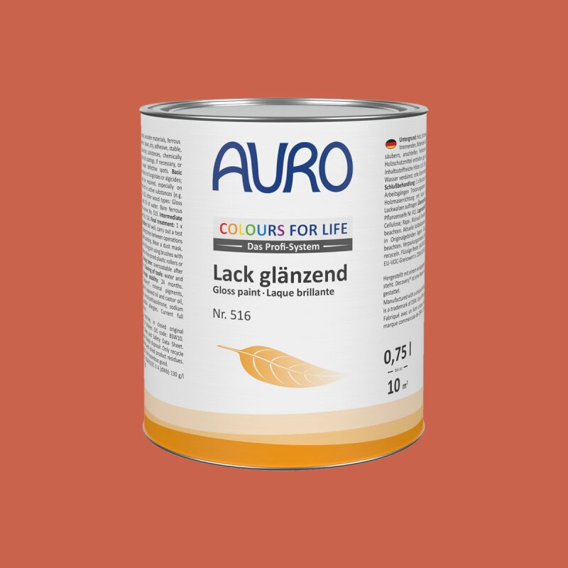Auro Lack glänzend 516 - Colours for life - 504 indian red