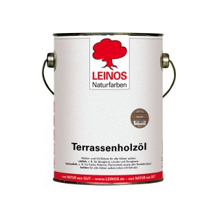 Leinos 236-015 Terrassenholz&ouml;l f&uuml;r au&szlig;en br&auml;unlich 2,5 Liter