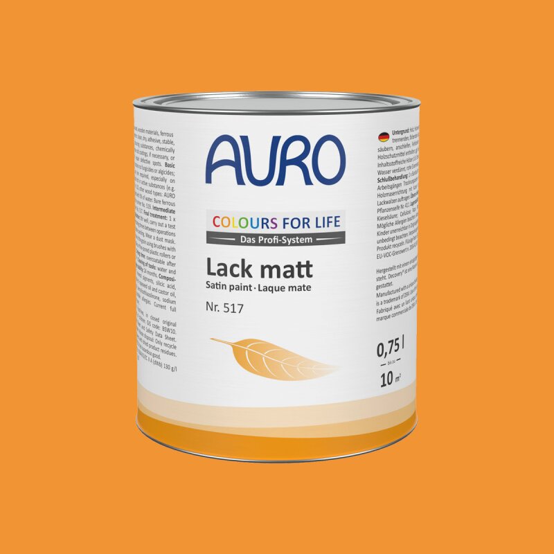 Auro Lack matt 517 - Colours for life - bright mandarine