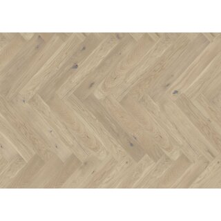 Ziro Fischgrätparkett, Eiche Ampremont, gebürstet, weiß geölt 725 x 130 x 14 mm - 0,66 qm