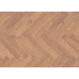 Ziro Fischgrätparkett, Eiche Chambord gebürstet, weiß geölt 725 x 130 x 14 mm - 0,66 qm