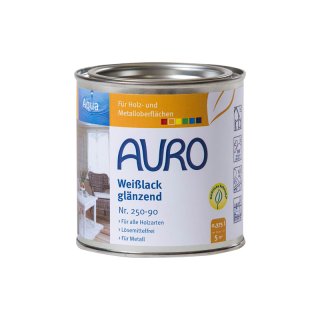 Auro Buntlack gl&auml;nzend 250-90 Wei&szlig;lack Aqua 0,375 Liter
