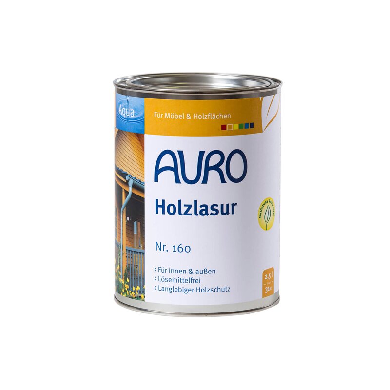 Auro Holzlasur Aqua 160-88 Hellbraun 2,5 Liter