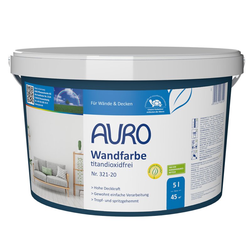Auro Wandfarbe titandioxidfrei 321-20 - 5 Liter