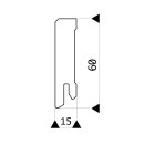 Ziro Fußbodenleiste 60 Profil 6055 Weiß - kubisch - 2,20 m - 15 x 60 mm