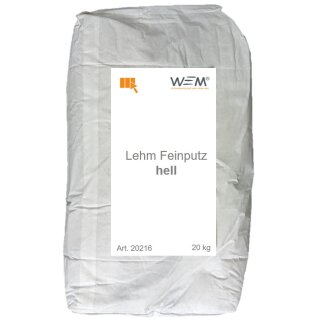 WEM Lehmputz Feinputz hell 20 kg - 20203