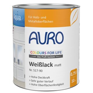 Auro Colours for Life 517-90 Weißlack matt  0,375 Liter