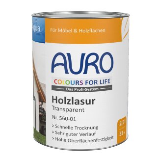 Auro Colours for Life 560-01 Holzlasur transparent  2,5 ltr